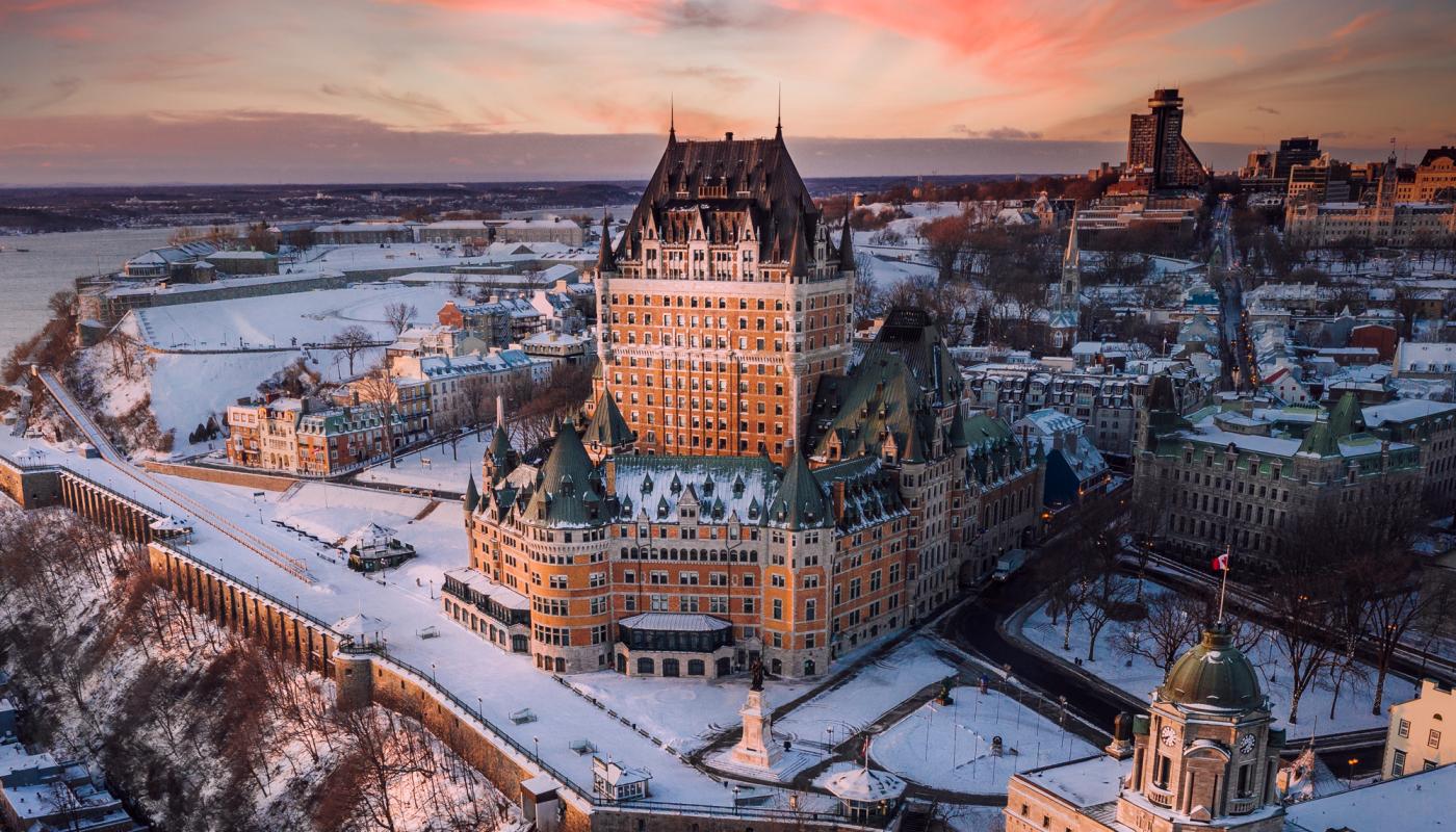 Château Frontenac et Vieux-Québec en hiver