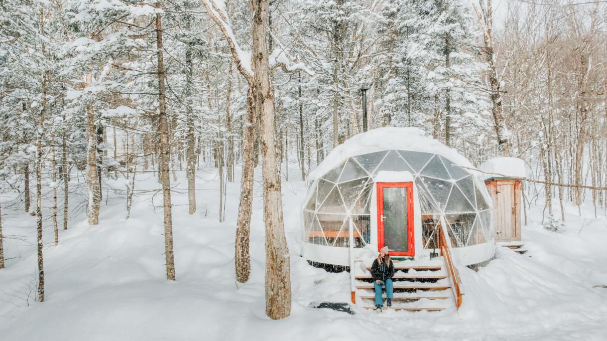 Dôme du Centre de l'hiver dans un paysage d'hiver