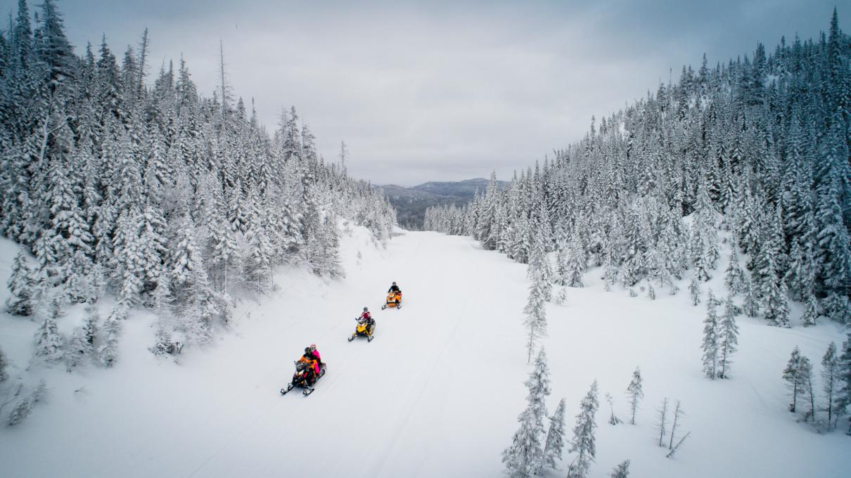 Motoneige dans les Monts Valin au Saguenay-Lac-Saint-Jean