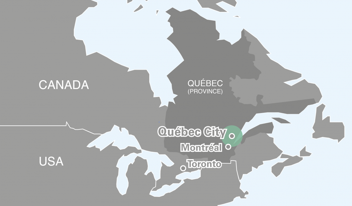 Québec City in Canada Map