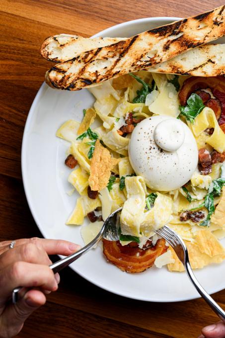 CABU boire et manger - Papardelles façon carbonara