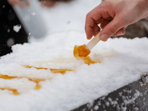 Érablière le Chemin du Roy - Maple taffy on snow