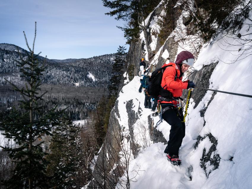 Via Ferrata hivernale à la Vallée-Bras-du-Nord